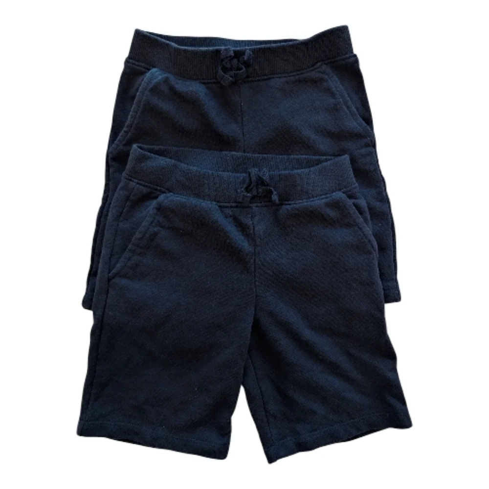 The Children's Plece Kids Navy Blue Cotton Pull-On Shorts 2 Pairs Size 5/6